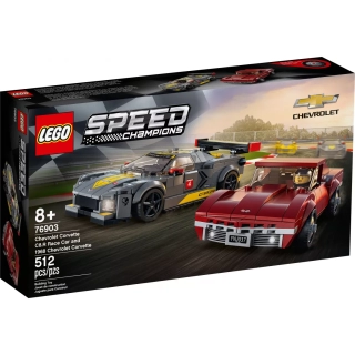 LEGO Speed Champions 76903 Samochód wyścigowy Chevrolet Corvette C8.R i 1968 Chevrolet Corvette