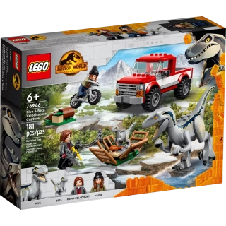 LEGO Jurassic World 76946 Schwytanie welociraptorów Blue i Bety
